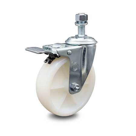 Service Caster 5 Inch Nylon Wheel Swivel 12mm Threaded Stem Caster Total Lock Brake SCC SCC-TSTTL20S514-NYS-M1215